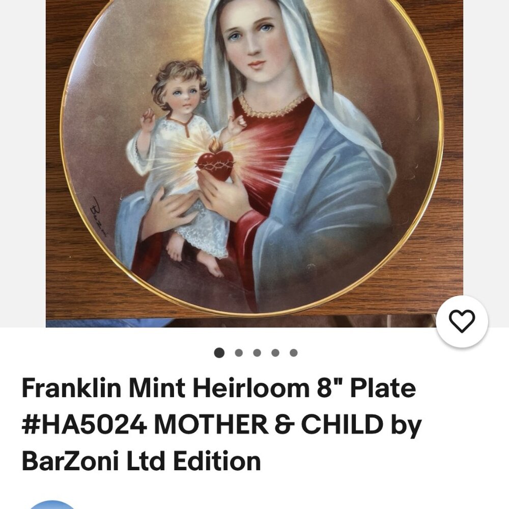 Franklin Mint Heirloom Recommendation Mother and Child plate by Barzoni $20